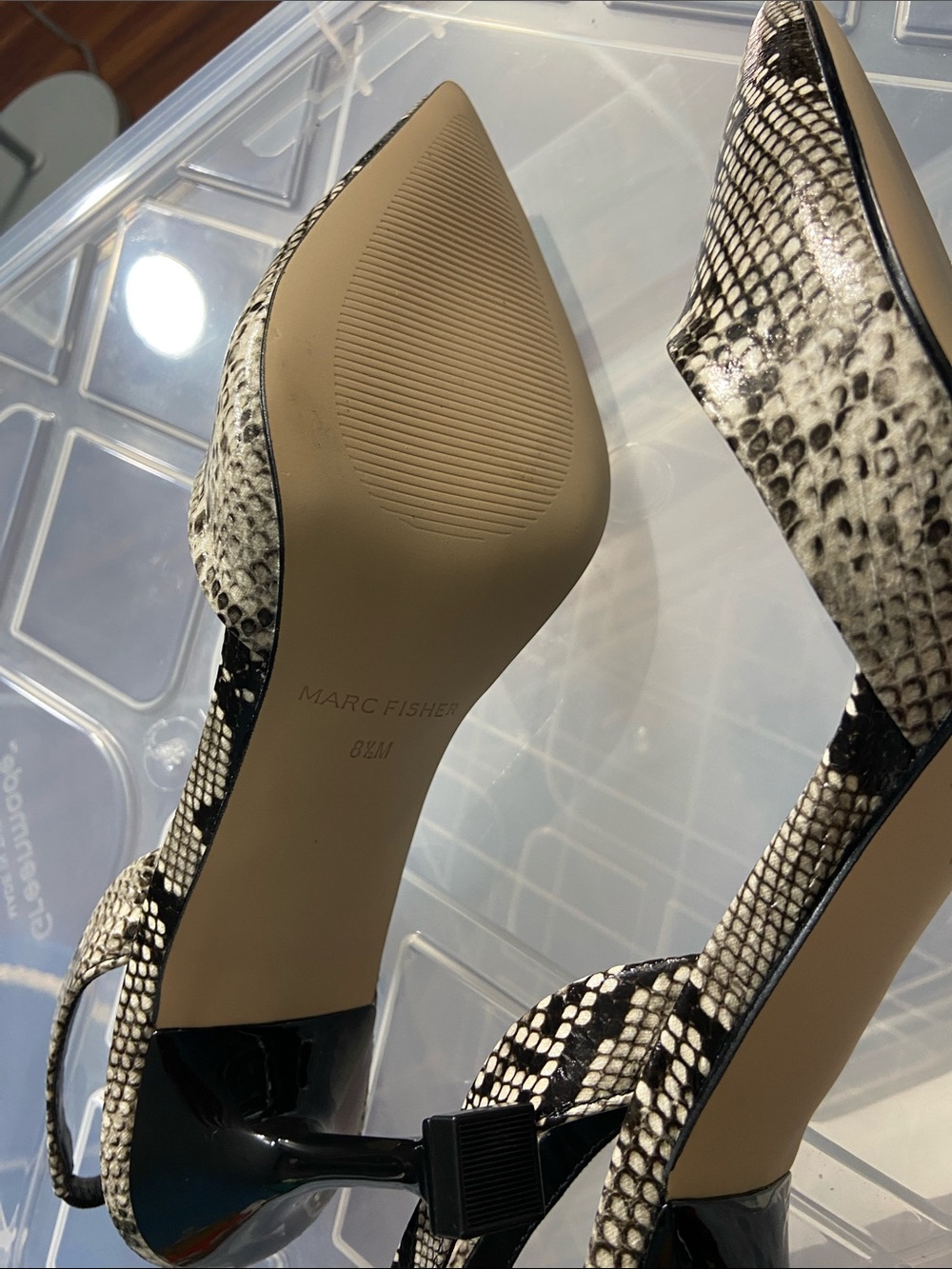 Marc Fisher Hadya Snake Print Slingback Pumps – Size 8.5 - Picture 10 of 13